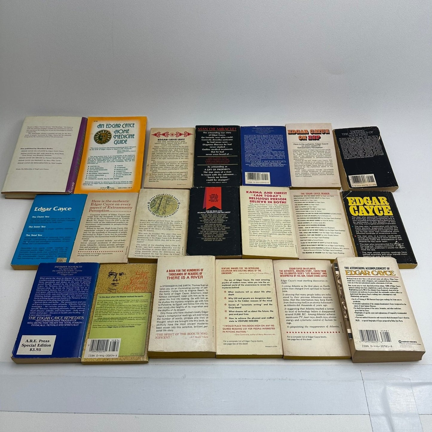 Edgar Cayce Book Lot of 20 ESP Healing Atlantis Prophecy Bantam Paperback Lib