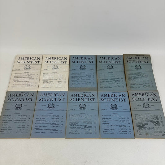 American Scientist Magazines 1948 to 1951 Lot of 10 Research Science Technology