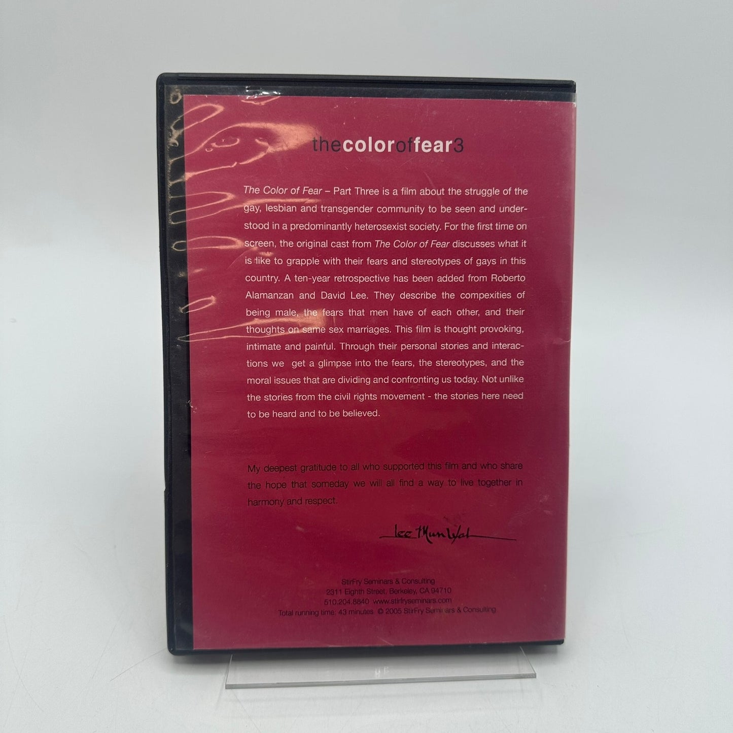 The Color of Fear 3 DVD Documentary LGBTQ Social Issues Prejudice Homophobia OOP