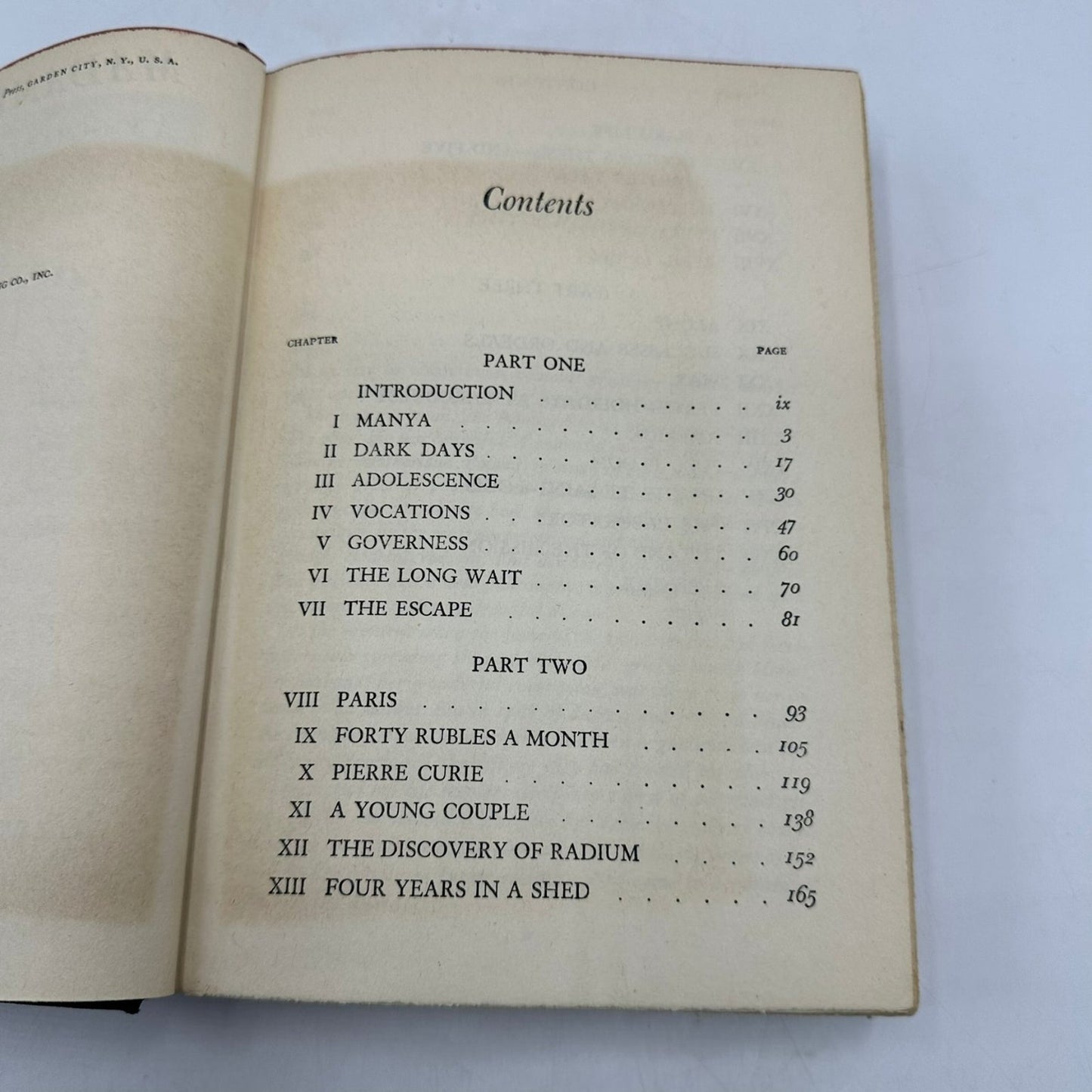 Madame Curie A Biography by Eve Curie 1943 Dust Jacket Science Garden City Pub