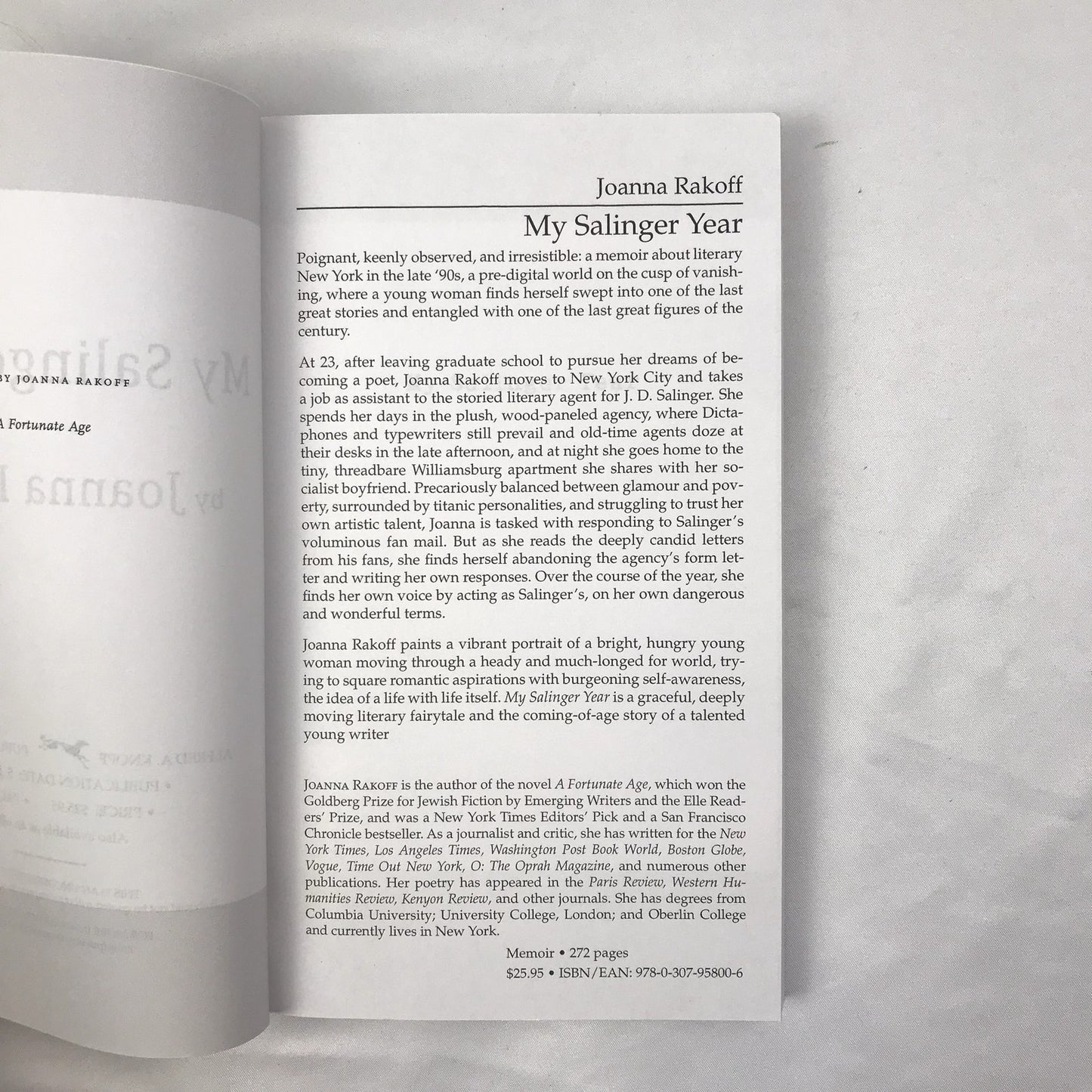 My Salinger Year Memoir Uncorrected Proof Paperback Book by Joanna Rakoff 2014