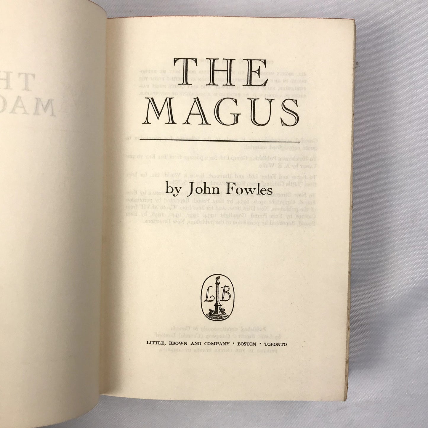 The Magus by John Fowles Hardcover Novel Little, Brown Book Club Edition 1965