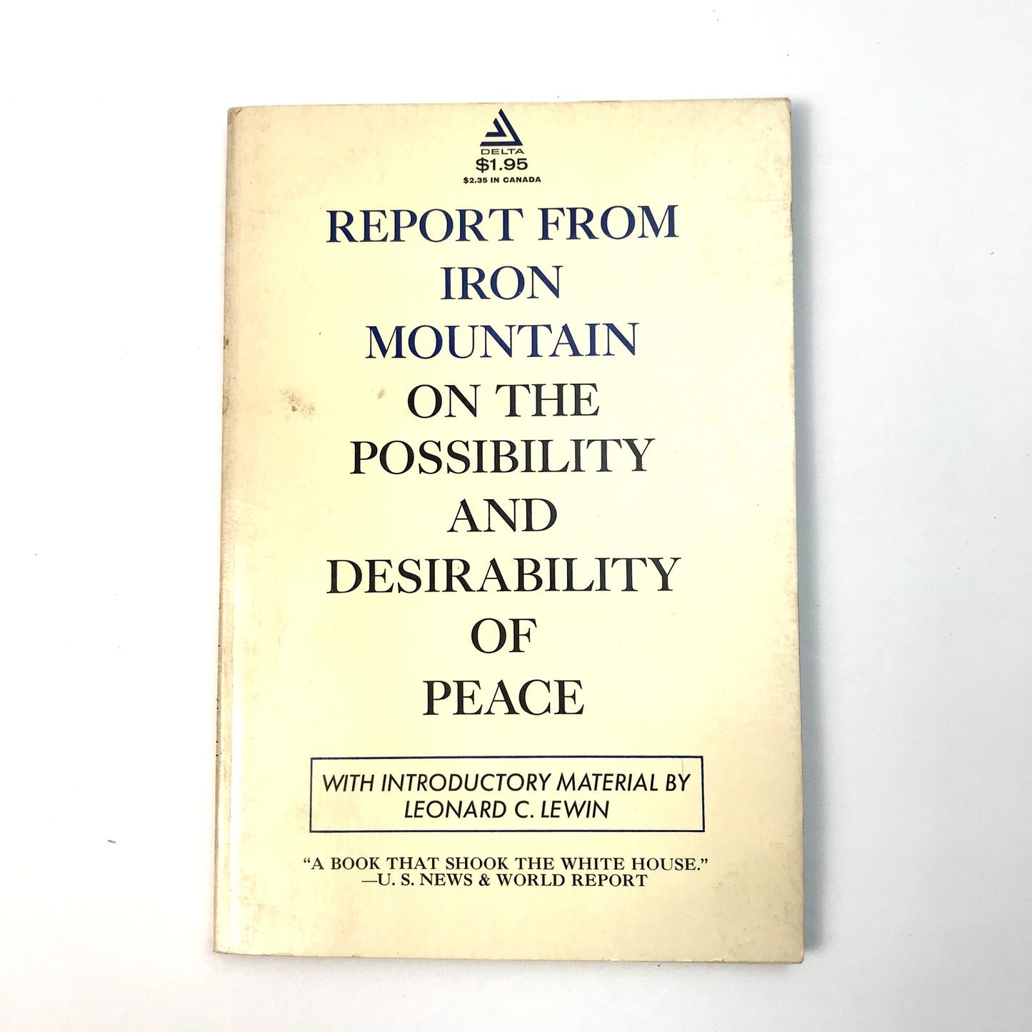 The Report from Iron Mountain Delta Paperback Book Leonard C. Lewin 1967 4th Ed.