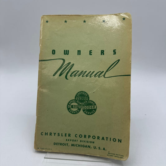 Chrysler OEM Owners Manual 1950 Plymouth Dodge Second Edition Car Repair DX-6957