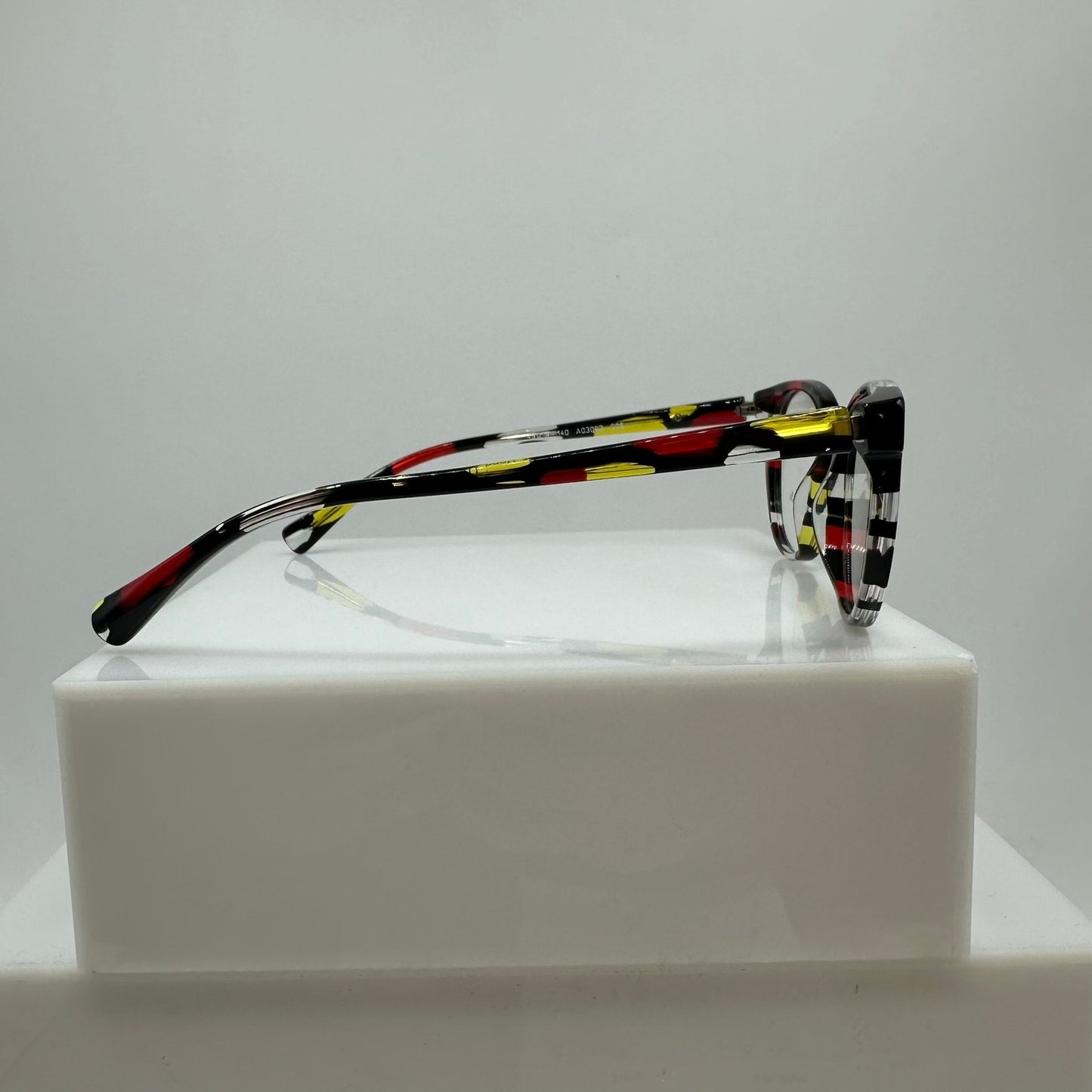 Alain Mikli A03063 006 Red Yellow Stained Glass Black Clear Womens 49-19-140