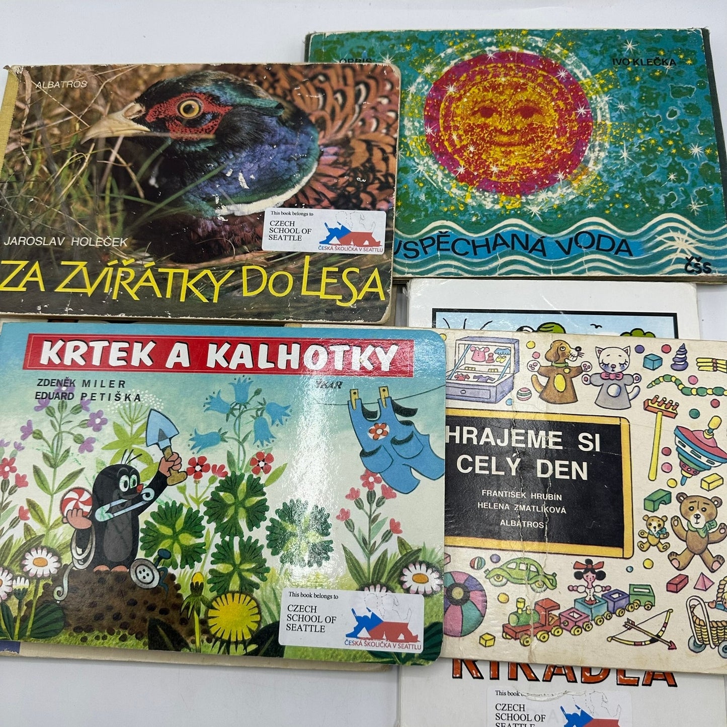Czech Childrens Board Books Lot of 8 Bedtime Stories Nursery Rhymes Animals