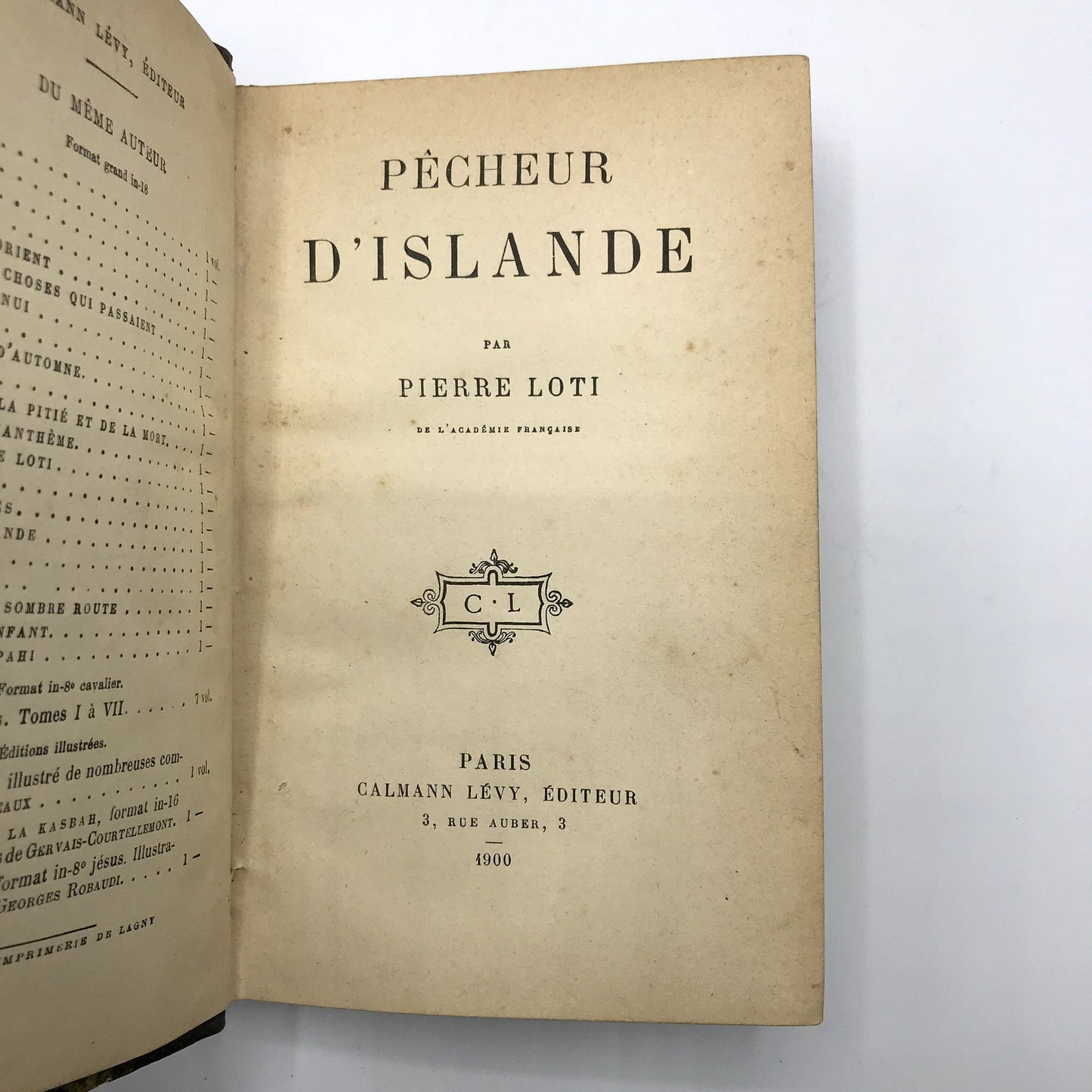 Pecheur D'Islande Antique Leather Hardcover French Novel by Pierre Loti 1900