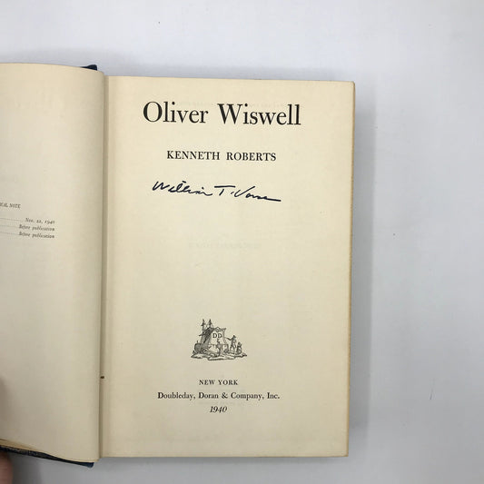 Oliver Wiswell Kenneth Lewis Roberts 1st Edition Hardcover Historical Novel 1940