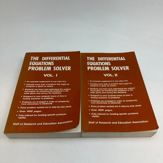 Differential Equations Problem Solver Vol I & II REA 1981 Revised Printing Math