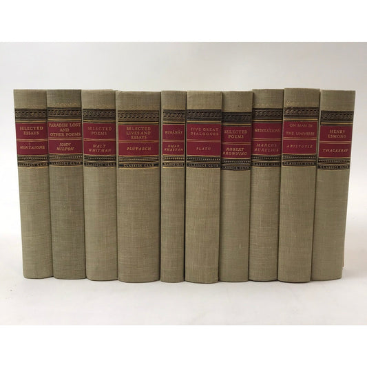 Walter J Black Classics Club Lot of 10 Philosophy Literature Poetry Essays 1940s