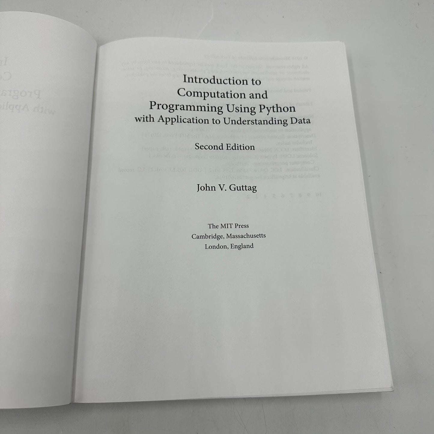 Introduction to Computation Programming Using Python John V Guttag 2nd Edition