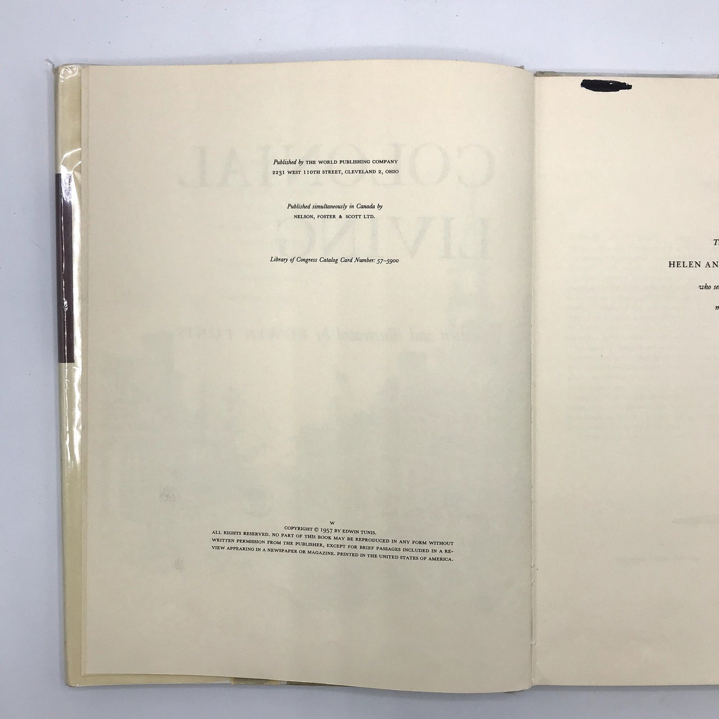 Colonial Living Hardcover Book Written And Illustrated by Edwin Tunis 1957