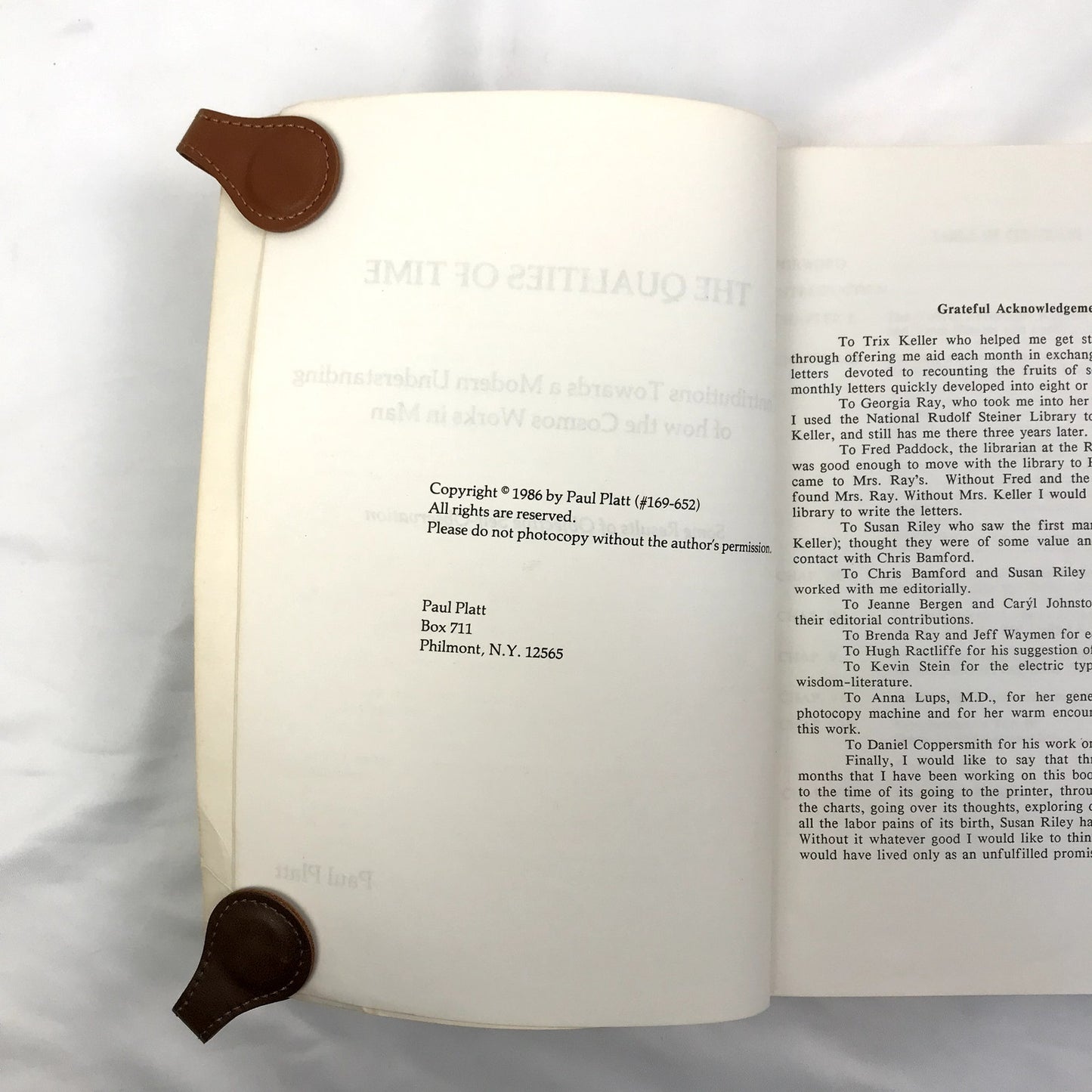 The Qualities of Time Paperback Nonfiction Reference Book by Paul Platt 1986