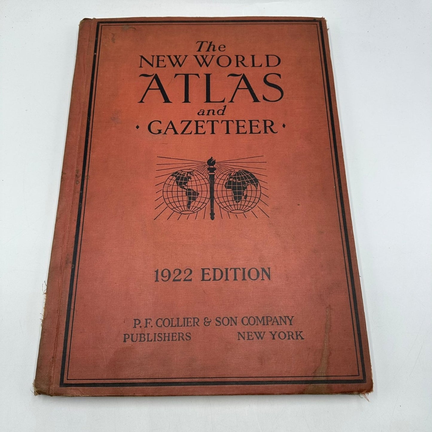 The New World Atlas and Gazetteer 1922 Edition Illustrated P.F. Collier