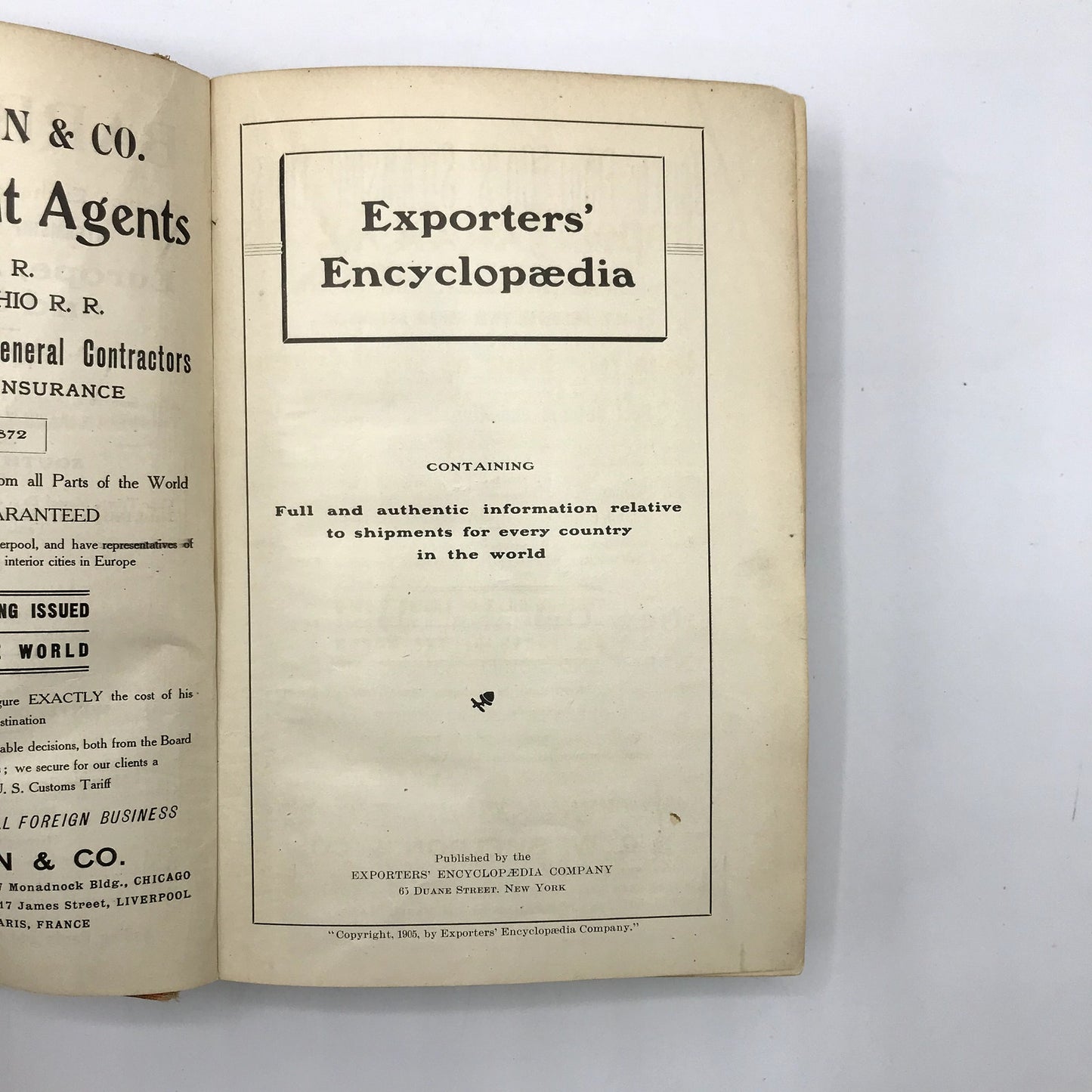 Exporters' Encyclopaedia A Complete Export Shipping Guide Rare Antique Hardcover