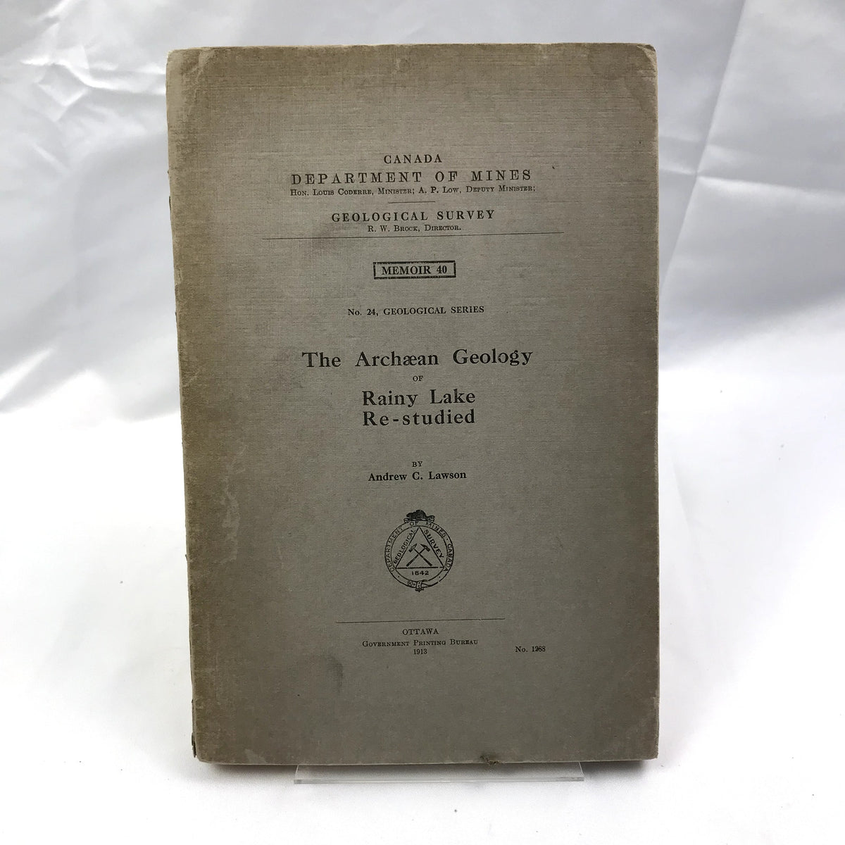 Canada Dept. of Mines Geological Survey Geology of Rainy Lake Memoir 40 1913