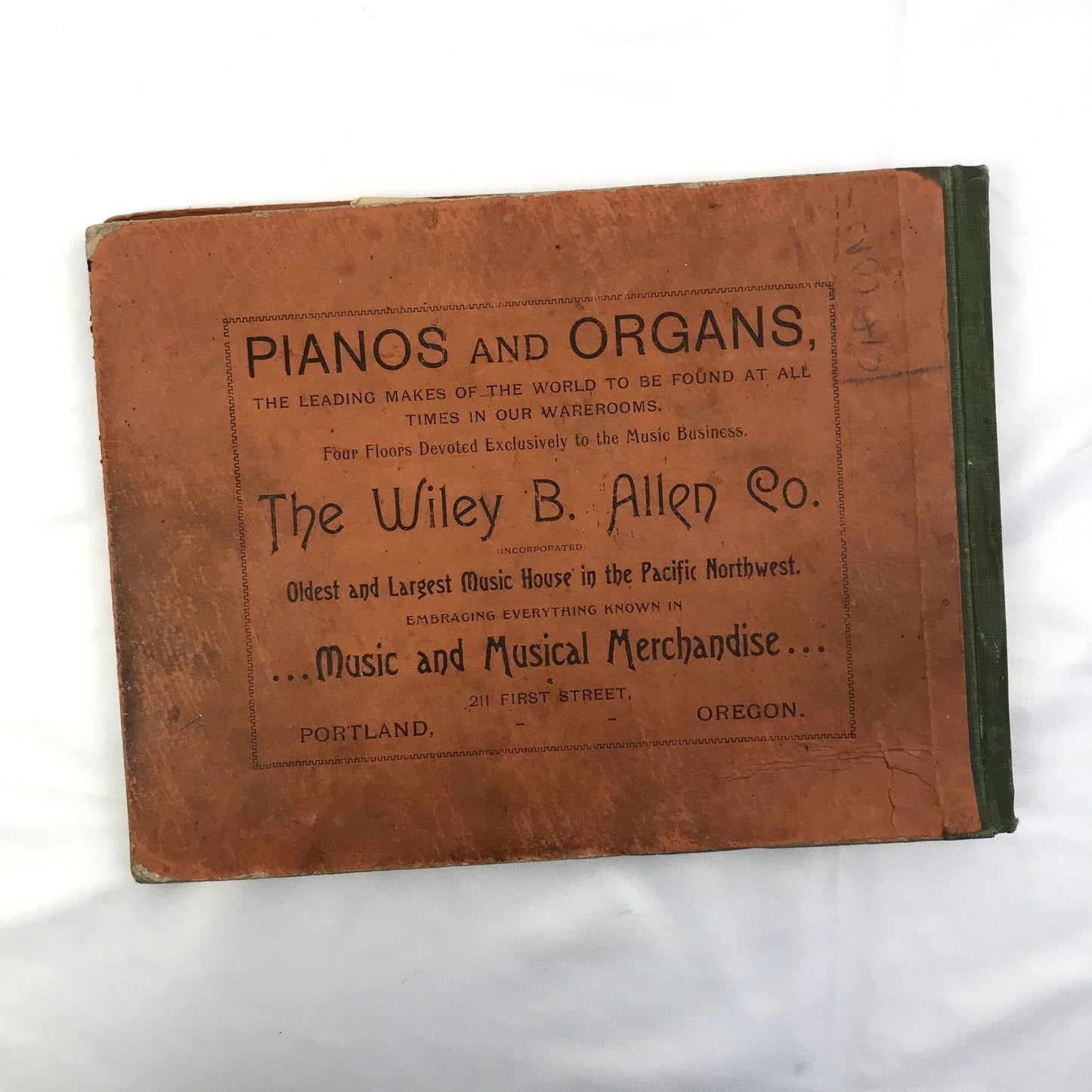 Easy Dollar Organ Method Hardcover Music Book 1892 by Wiley B Allen