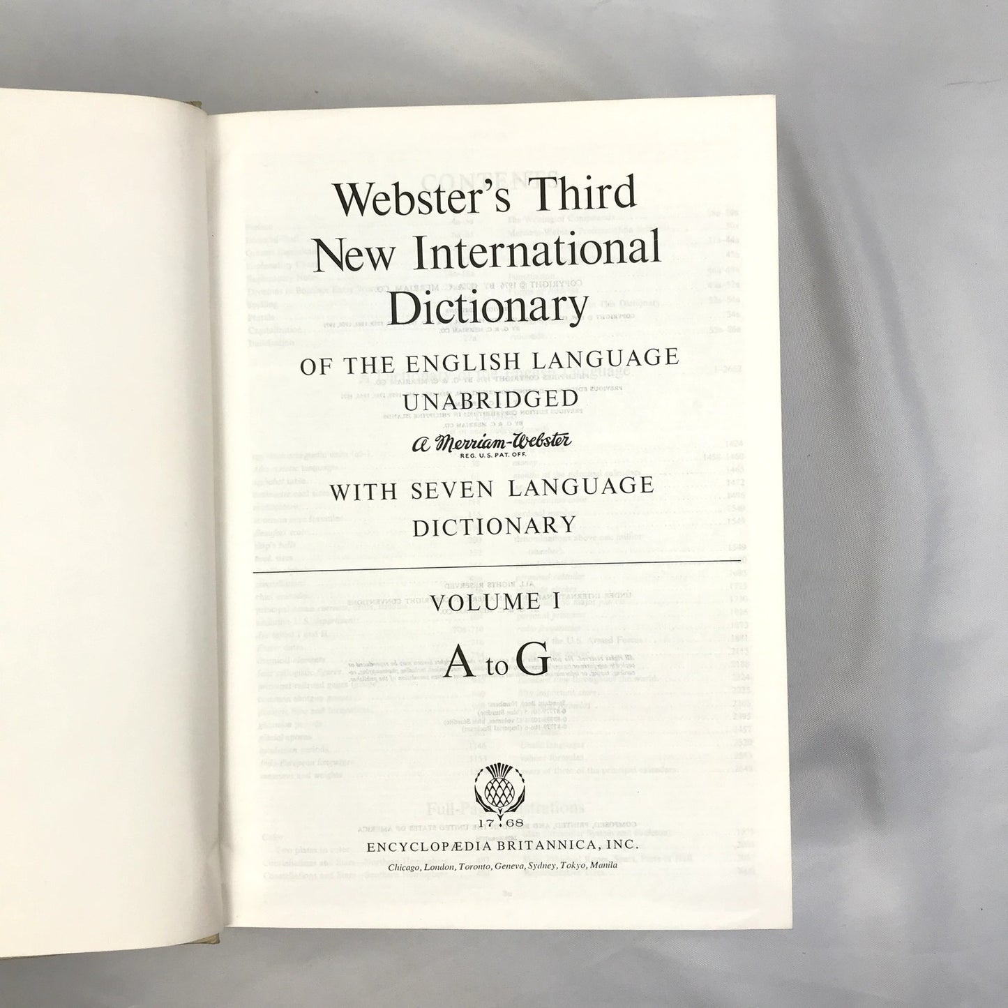 Webster's Third New International Dictionary Volumes 1-3 Merriam Webster 1976