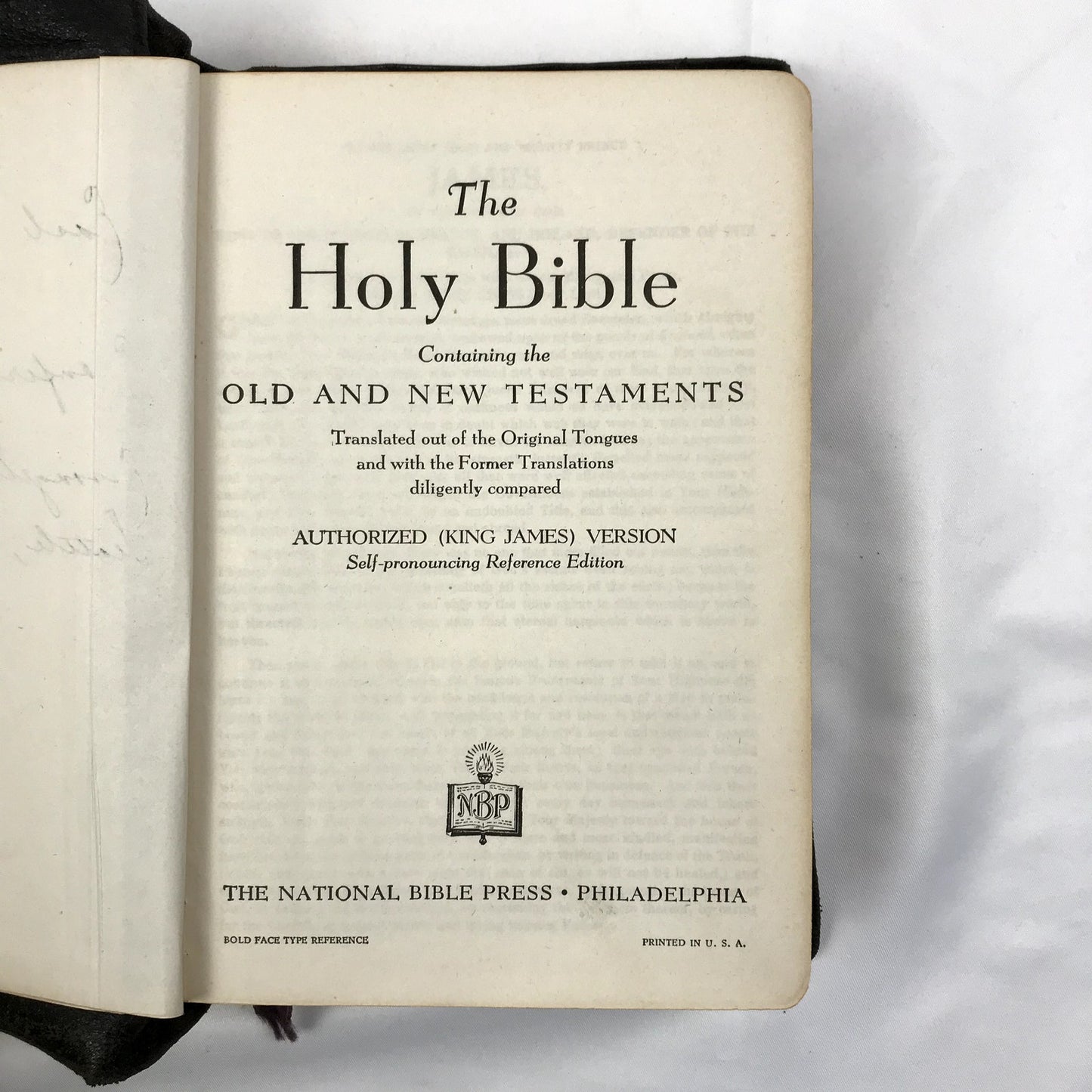 The Holy Bible Self-Pronouncing Reference Edition King James Version 1940s