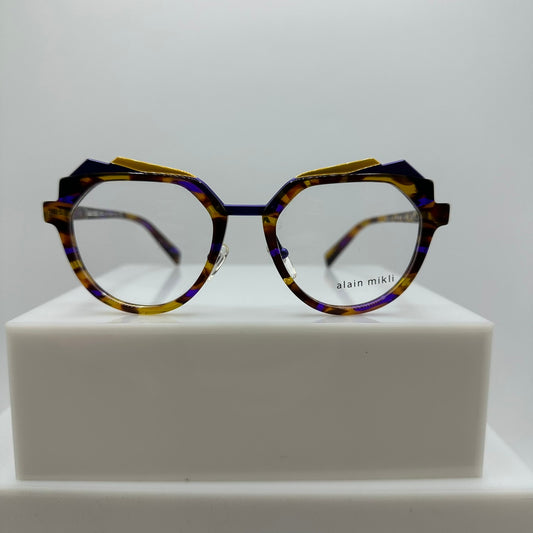 Alain Mikli Bellvista A03144 005 Dune Yellow Violet Grey Women Eyewear 49-18-145
