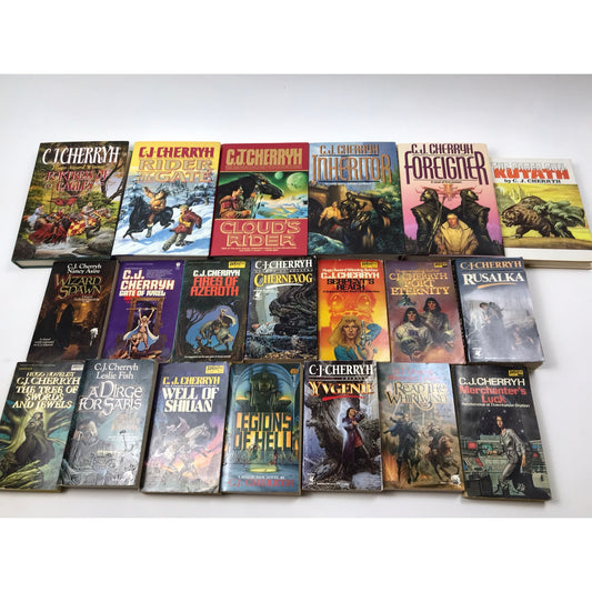 C J Cherryh Fantasy Science Fiction Mystery Detective Stories Lot of 20 Novels