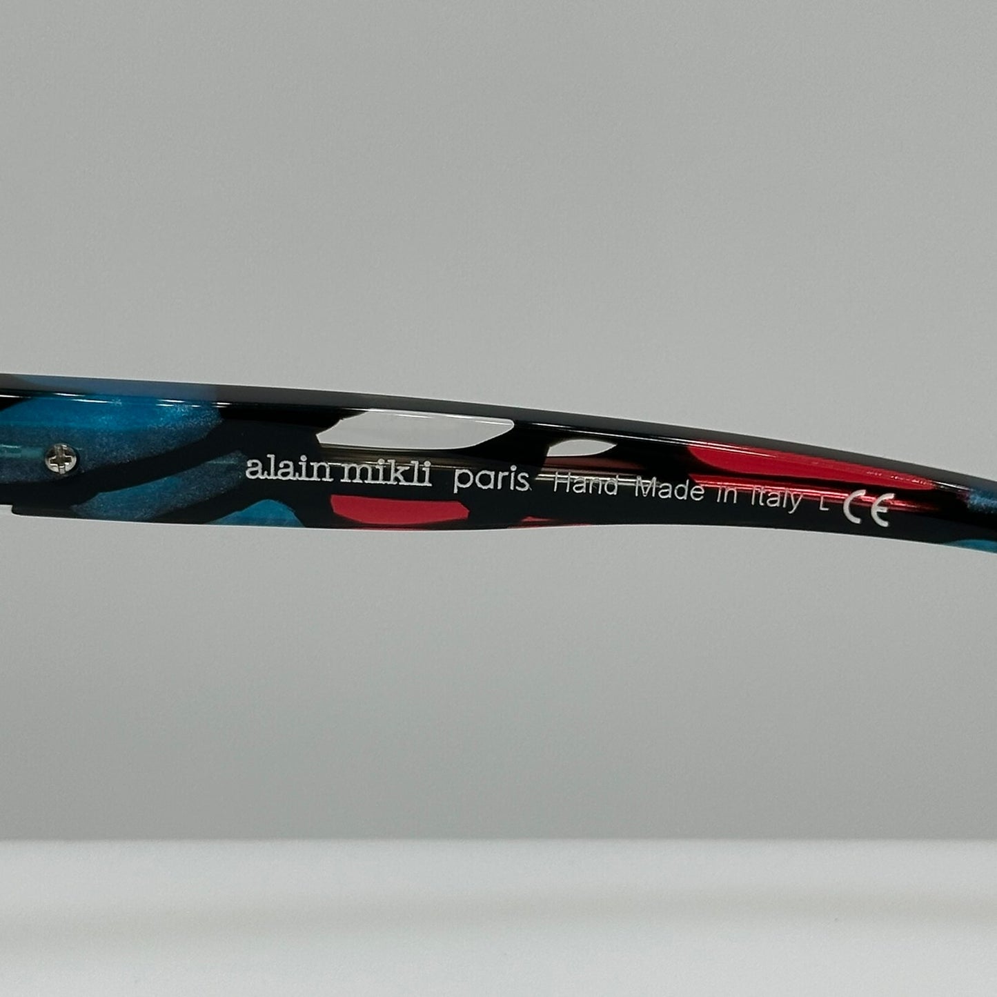 Alain Mikli Madolyn A03097 008 Red Teal Black Womens Round Eyewear 52-18-140