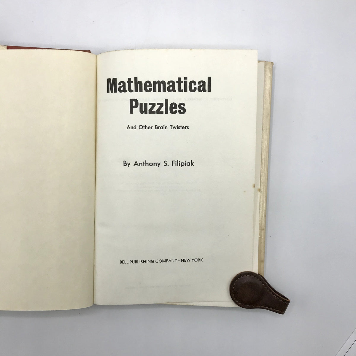 Mathematical Puzzles and Other Brain Twisters Hardcover Anthony S. Filipiak 1942