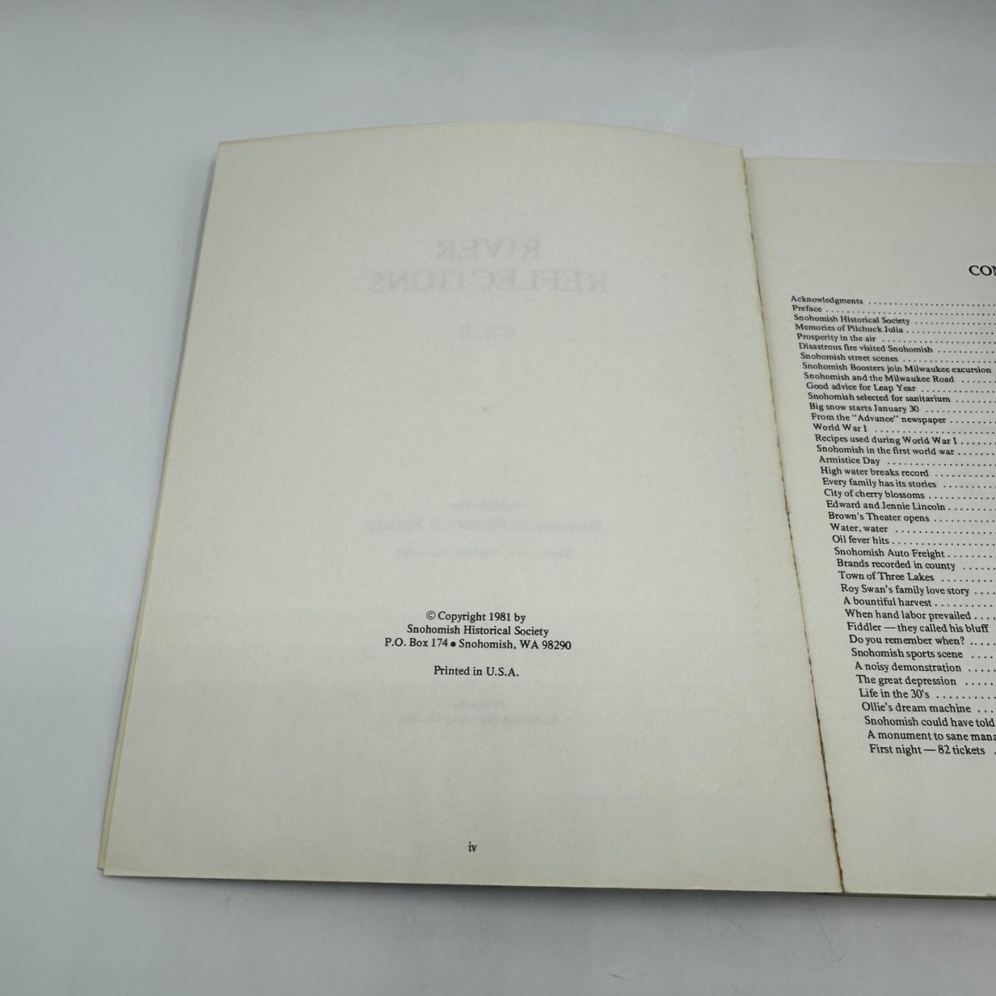 River Reflections Vol II 1981 Snohomish Washington Local History Paperback