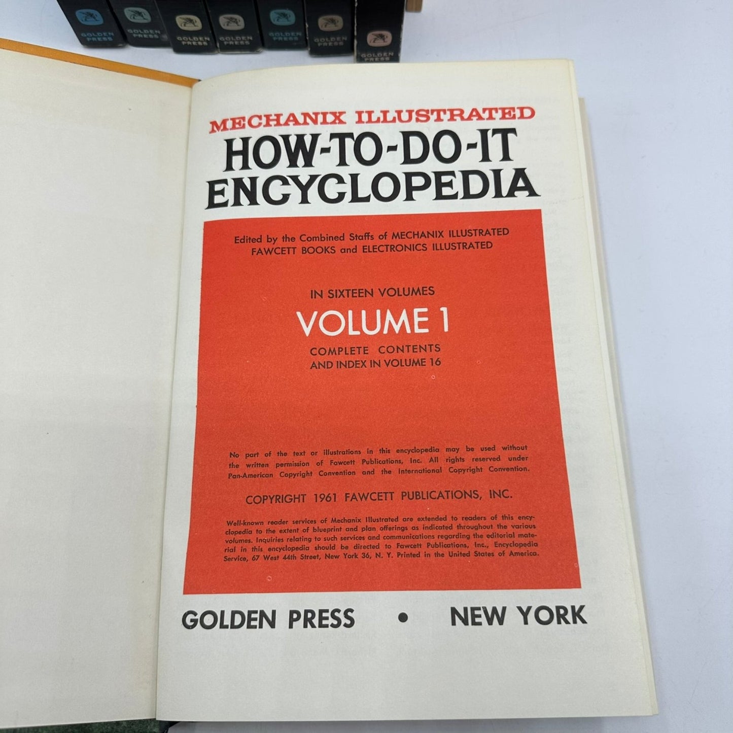 Mechanix Illustrated How-To-Do-It Encyclopedia Vol 1-8 1961 Golden Press DIY