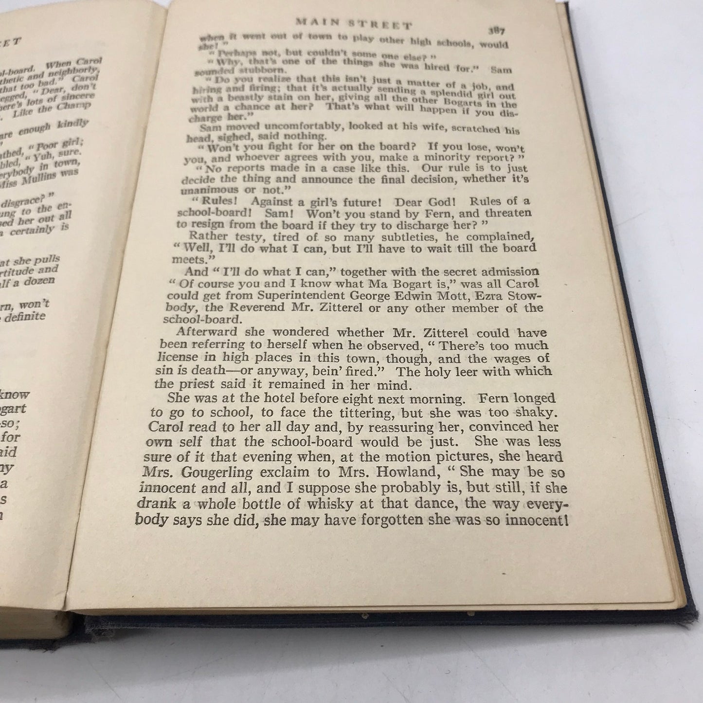 Main Street The Story of Carol Kennicott Sinclair Lewis with Errors Historical