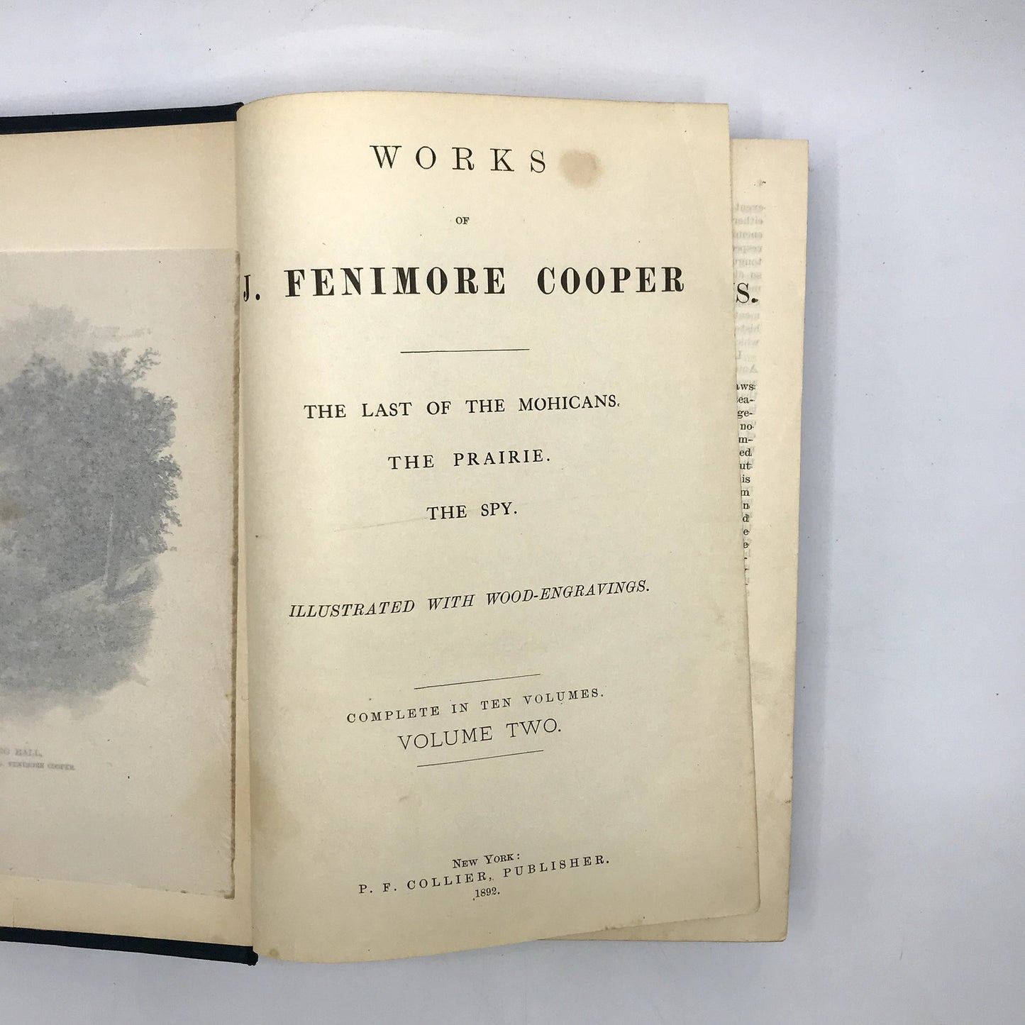 The Works of James Fenimore Cooper Volume 2 Illustrated Hardcover Book 1892