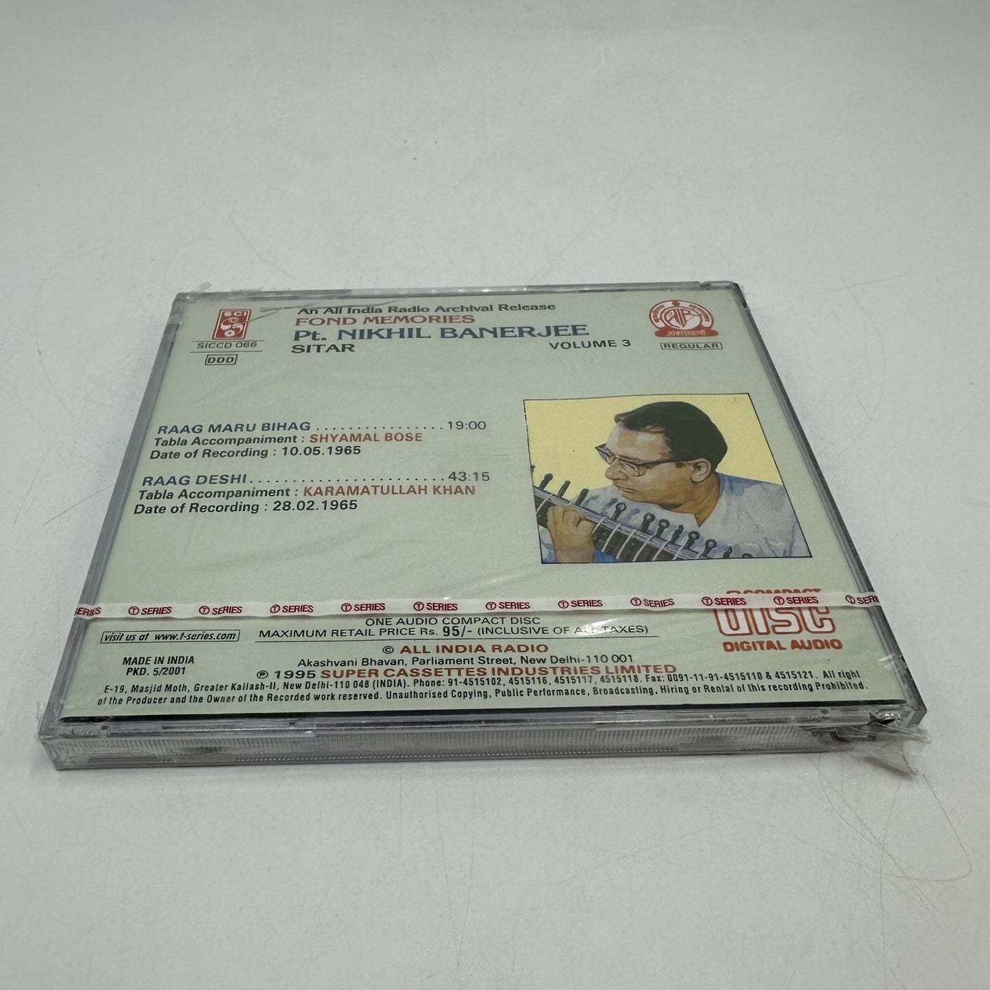 Pt. Nikhil Banerjee – Fond Memories Vol. 3 CD 2001 Indian Classical Sitar