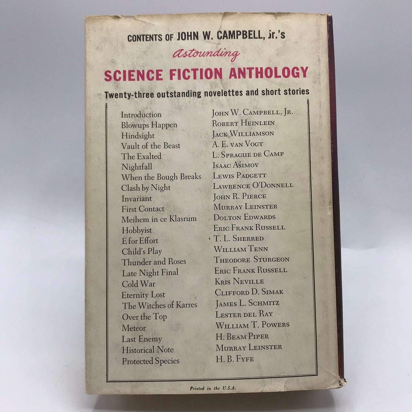 The Astounding Science Fiction Anthology John W Campbell Book Club Short Stories