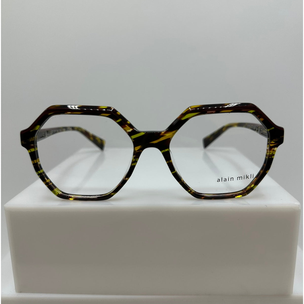 Alain Mikli A03167 004 Savane Yellow Brown Womens Irregular Frames 52-17-140