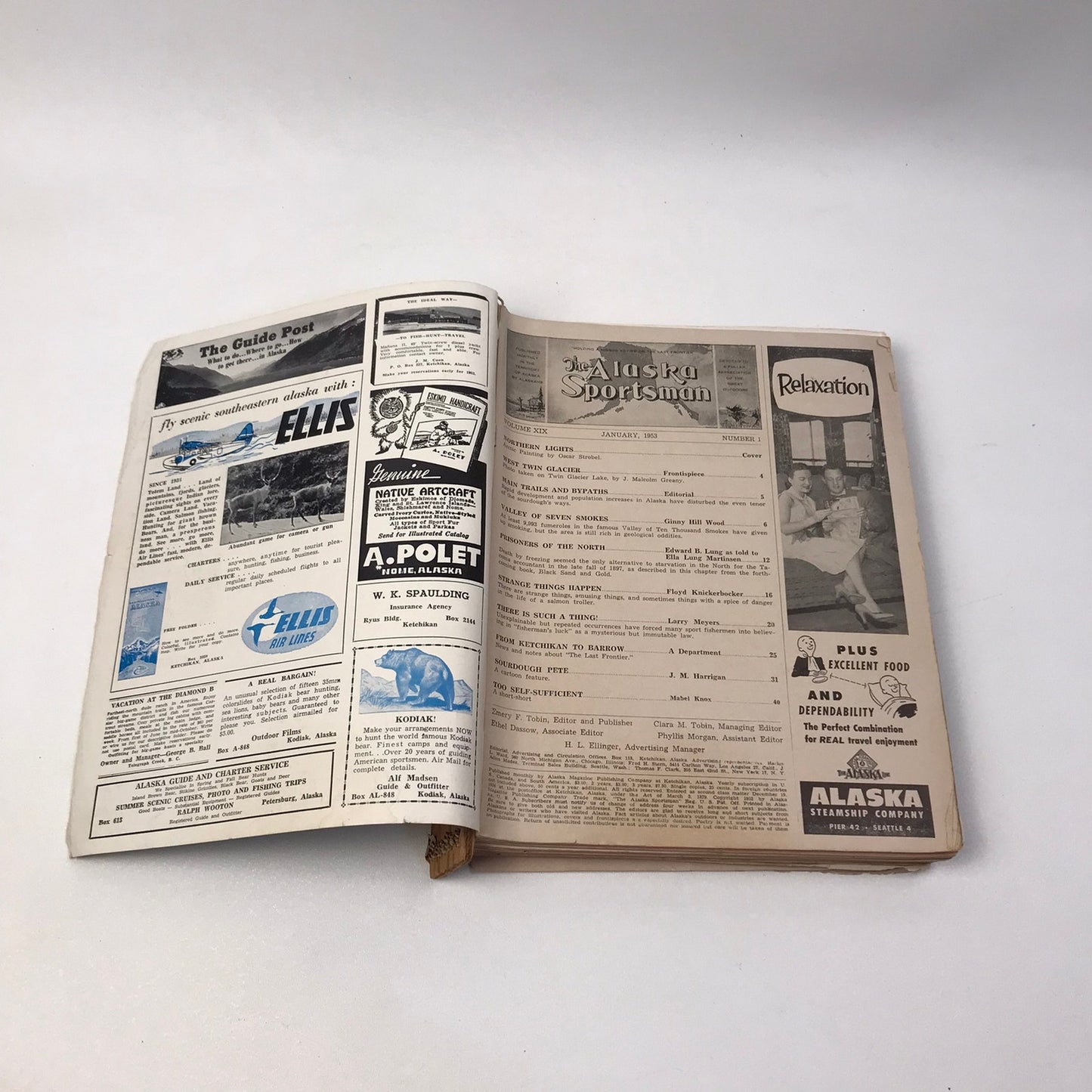 The Alaska Sportsman Magazine 1953 Full Year Complete Set 12 Issues Hand Bound