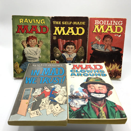 Lot of 5 Mad Illustrated Paperback Comic Advertising Magazines 1960s & 70s