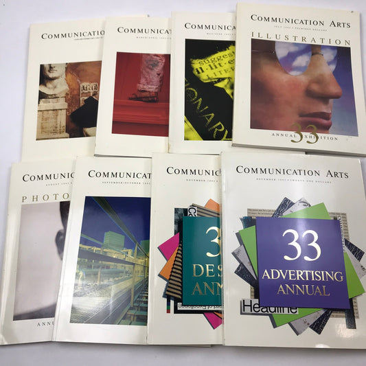 Communication Arts Magazine Complete 1992 Set of 8 Issues Visual Art Photography