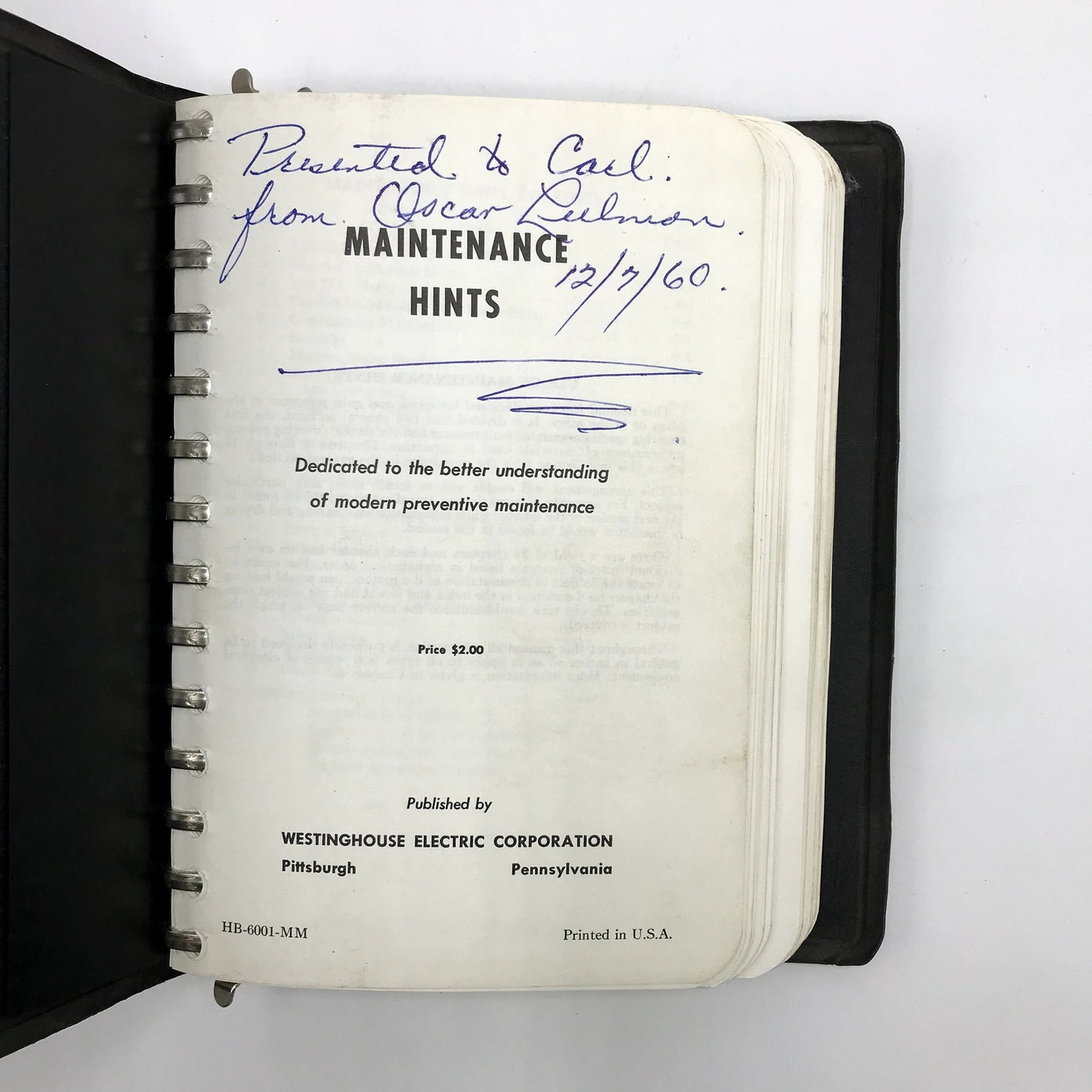 Maintenance Hints Ring Bound Book by Westinghouse Electric Corporation 1948