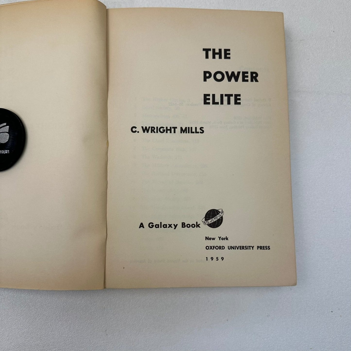 The Power Elite C. Wright Mills 1959 Galaxy Book Nonfiction Oxford University