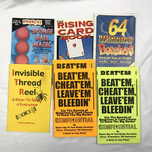 Close-Up Magic Trick Lot of 8 Illustrated Paperback Guide Books (3 Duplicates)