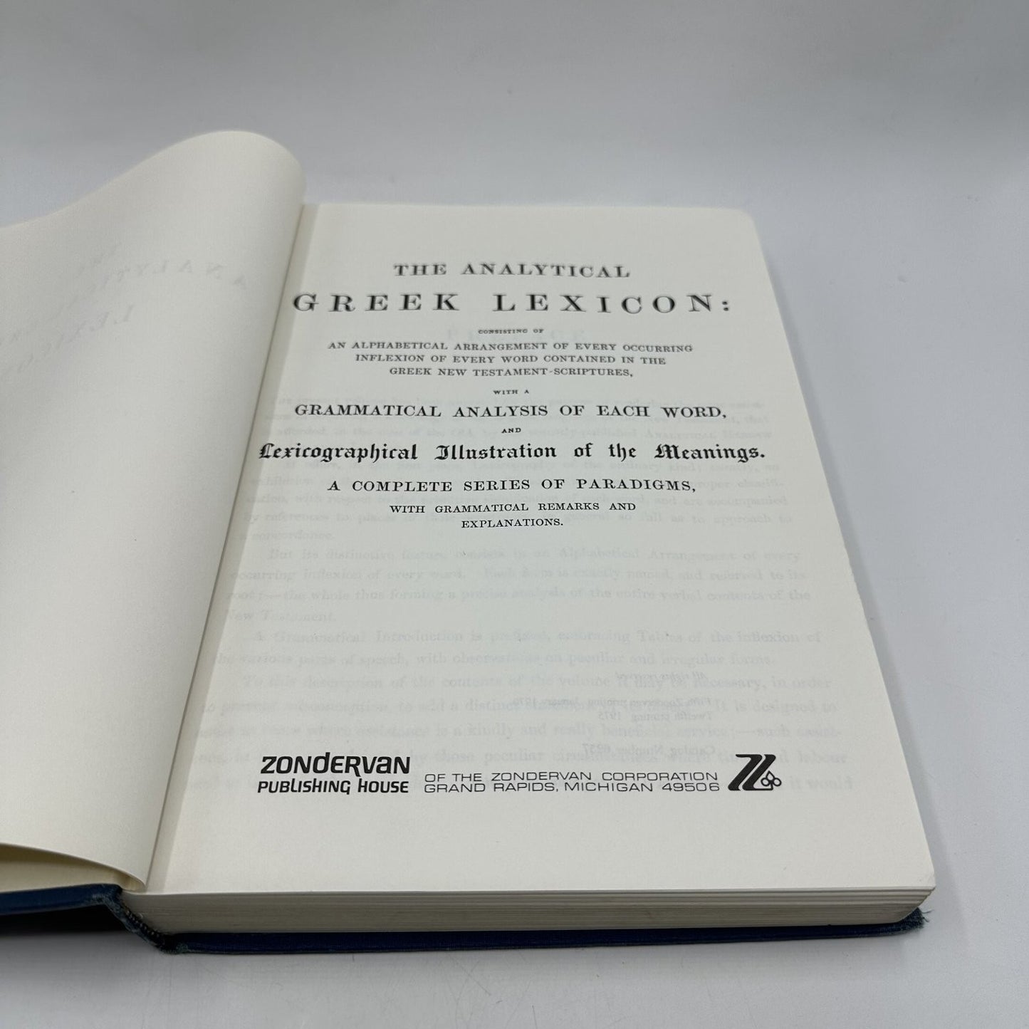 Analytical Greek Lexicon 1975 Zondervan Greek New Testament Study Bible