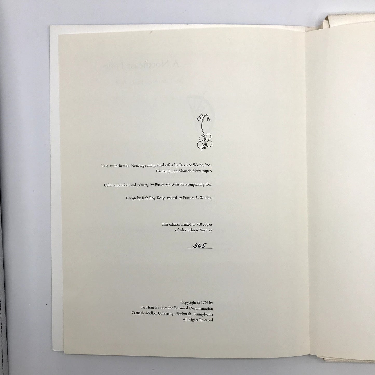 Hunt Institute A Northeast Folio Botanical Prints 1979 Hardcover Book #365/750