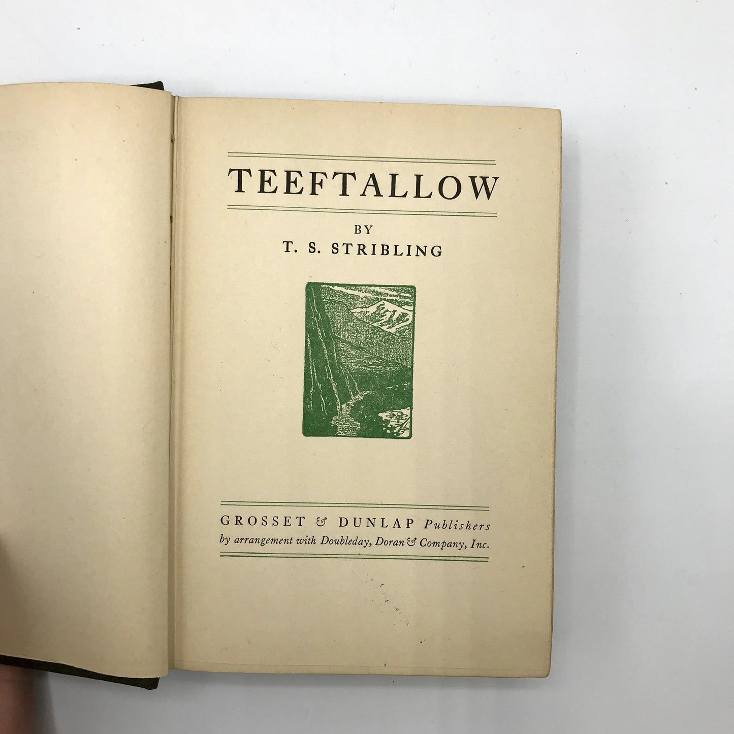 Teeftallow Hardcover Book by T.S. Stribling Grosset & Dunlap 1926 1st Edition