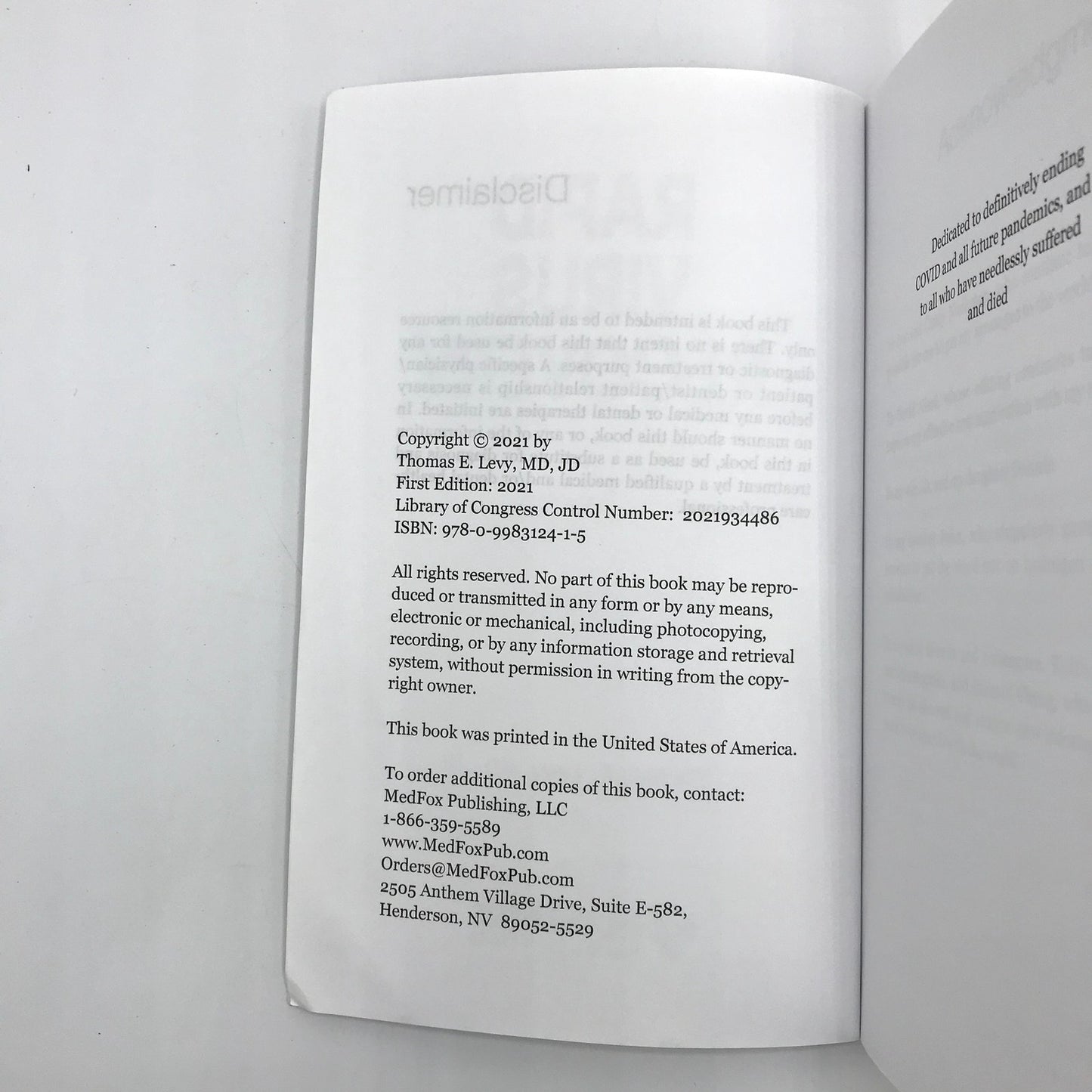 Rapid Virus Recovery First Edition Paperback Book by Thomas E. Levy 2021 MedFox