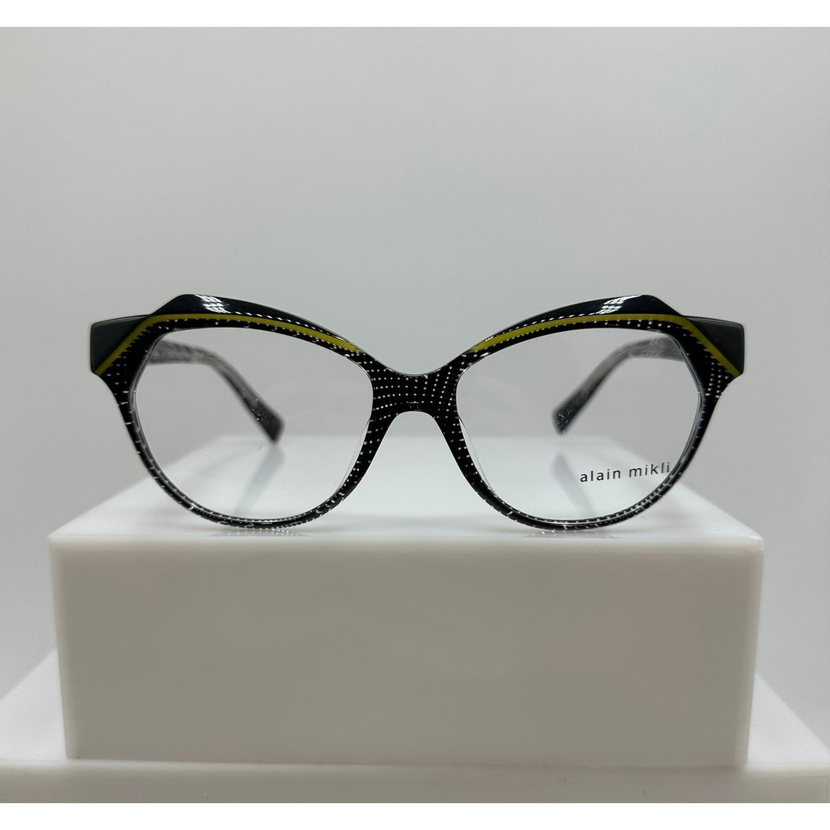 Alain Mikli A03153 002 Black Crystal Yellow Noir Womens Eyeglass Frame 53-16-140