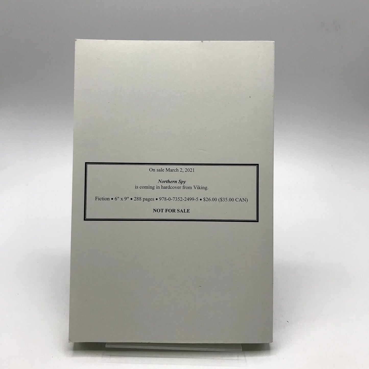 Northern Spy A Novel by Flynn Berry Advanced Uncorrected Proof 2021 Paperback