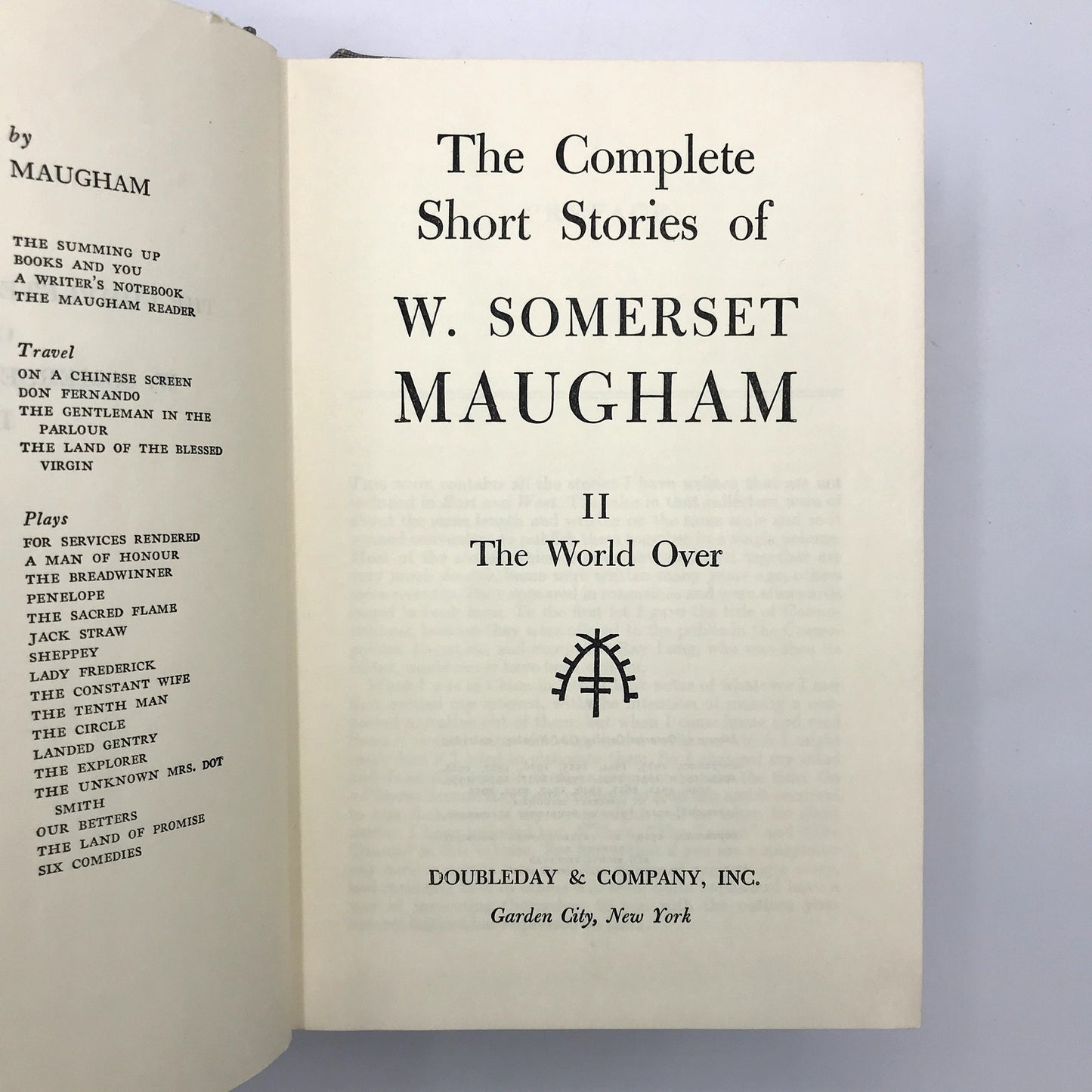 Complete Short Stories of W. Somerset Maugham 2 Volume Boxed Set HC 1934 & 1952