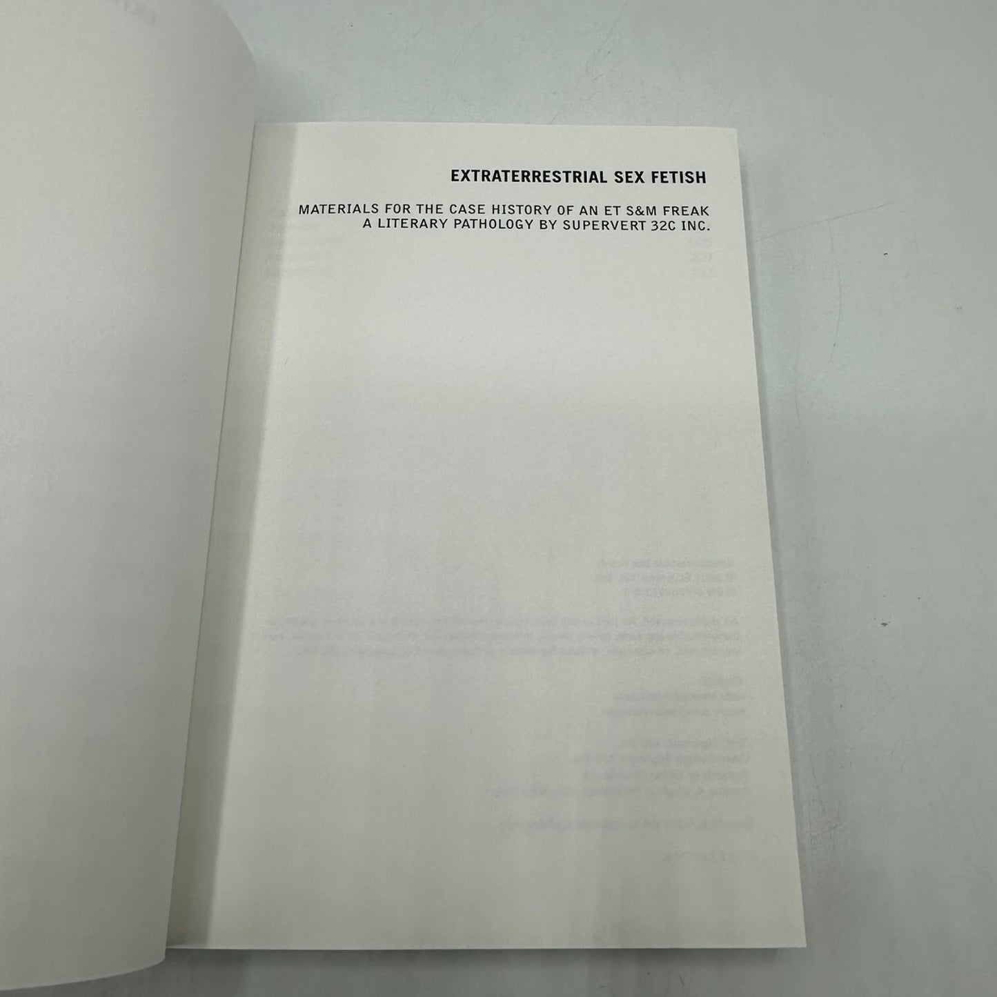 Extraterrestrial Sex Fetish Supervert 2001 First Edition Art Erotica Book RARE