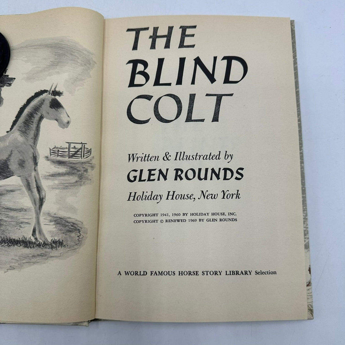 The Blind Colt Stolen Pony Glen Rounds 1969 Horse Story Holiday House Set of 2