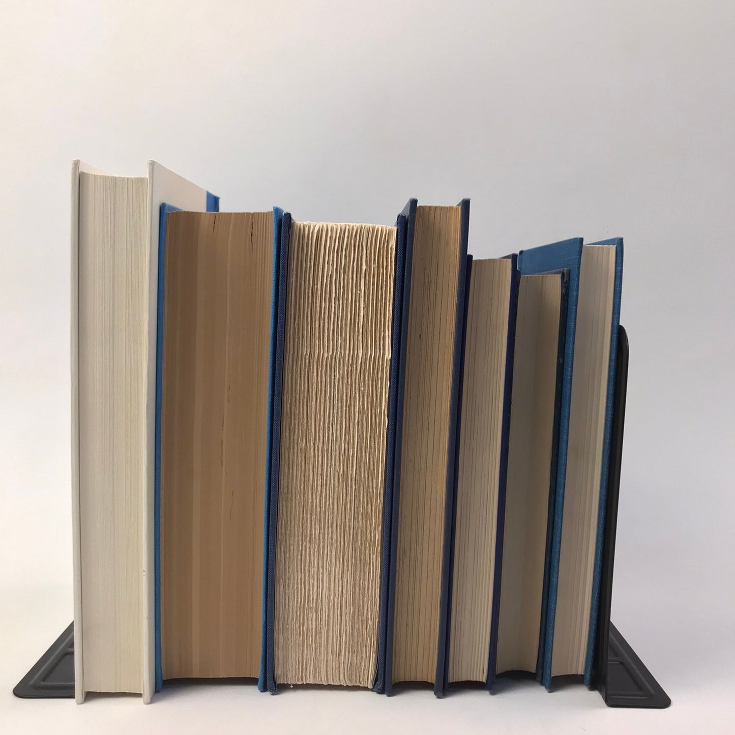Blue Navy Book Stack Set of 7 Decorative Bookshelf Display Interior Design Prop